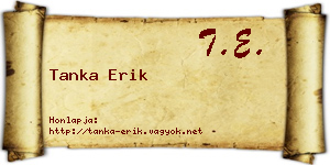 Tanka Erik névjegykártya